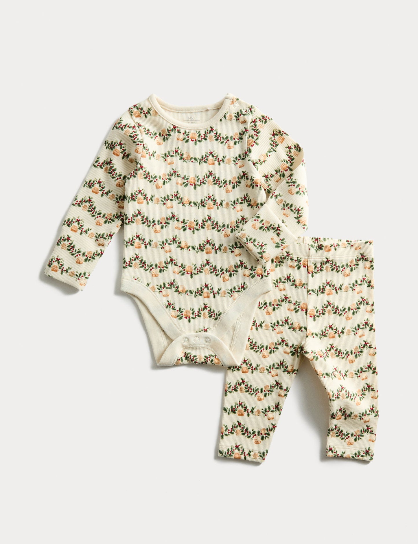 Gingerbread Desenli Kapitoneli Bodysuit Takım