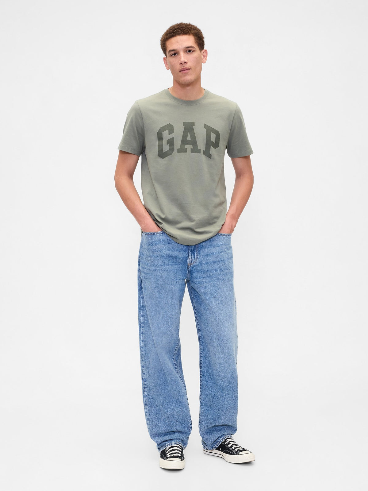 Yeşil Everyday Soft Gap Logo 2'li T-shirt Seti