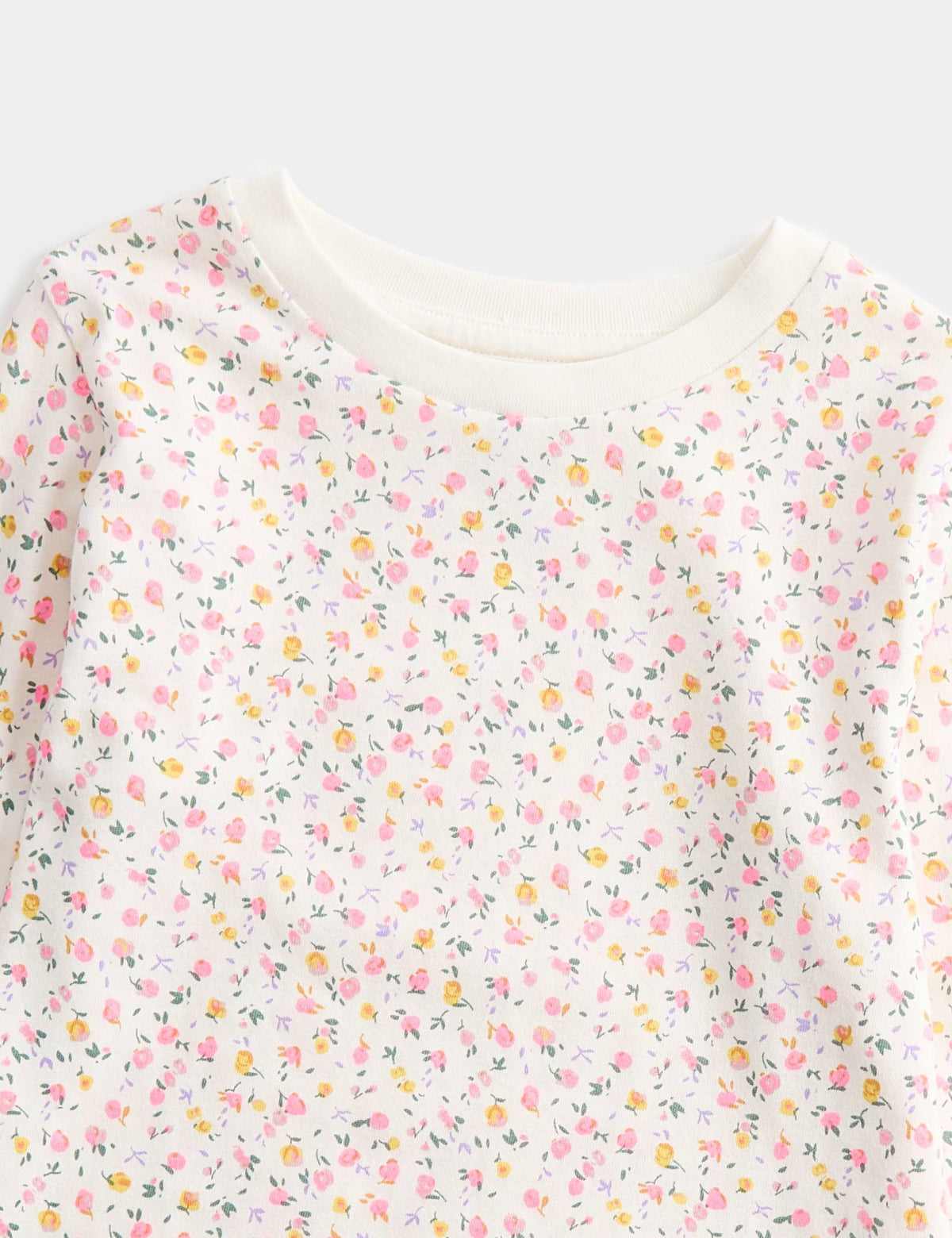 Pamuklu Çiçek Desenli Çocuk Pijama Takımı