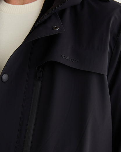 Gant Erkek Siyah Standart Fit Kapüşonlu Mont