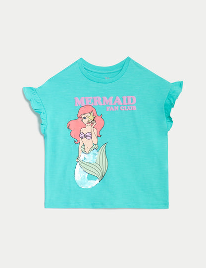 Saf Pamuklu Disney Little Mermaid:trade_mark: T-shirt (2-7 Yaş)