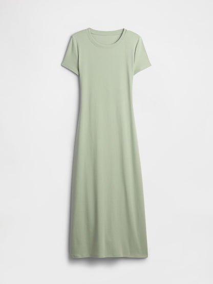 Açık Yeşil Maxi T-shirt Elbise