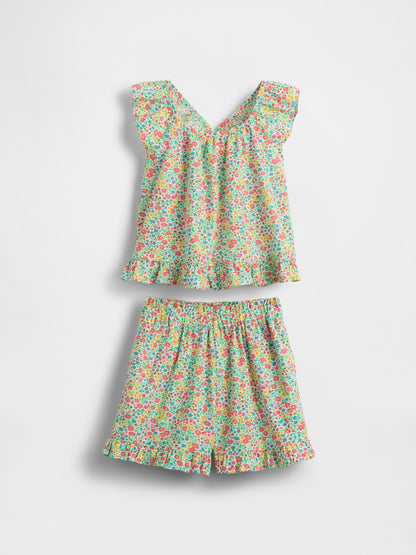 Çok Renkli Poplin Fırfırlı Outfit Set