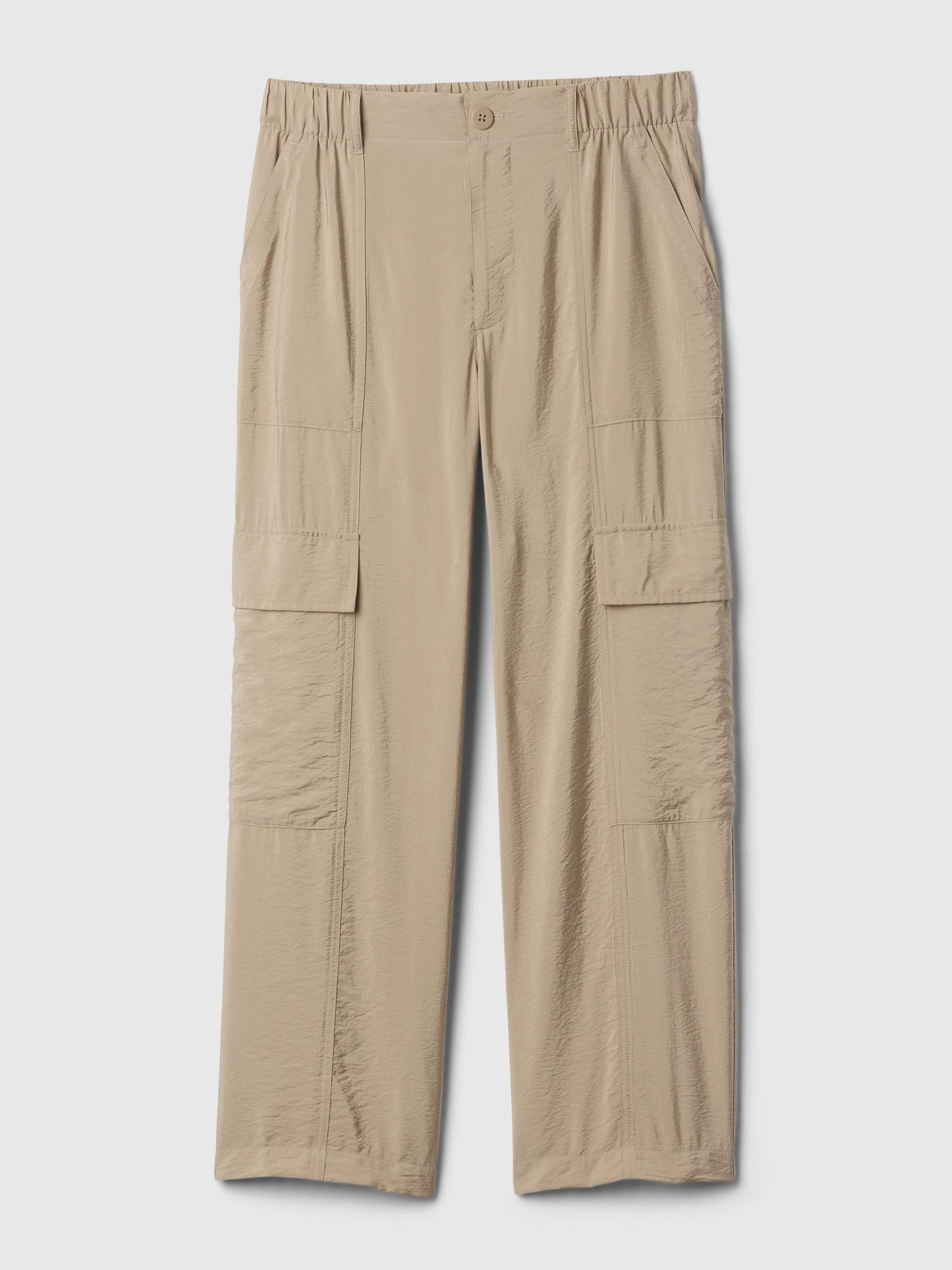 Bej Mid Rise Pull-on Kargo Pantolon