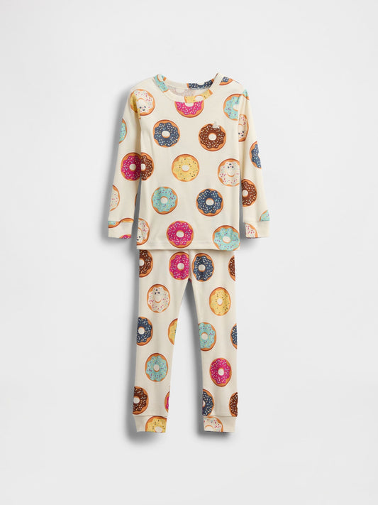 Krem Organik Brushed Pamuk Pijama Takımı