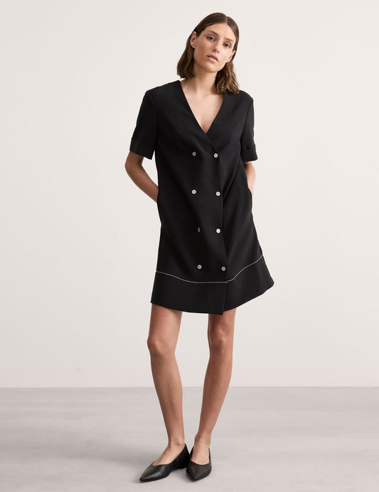 V Yaka Regular Fit Mini Elbise