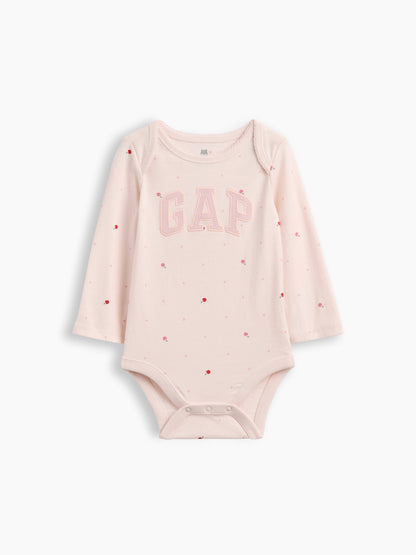 Kırık Beyaz Organik Pamuk Grafik Baskılı Bodysuit