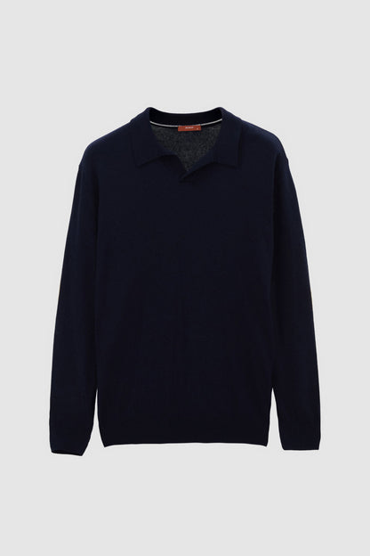 Damat Regular Fit Lacivert Kaşmir-yün Karışımlı Triko