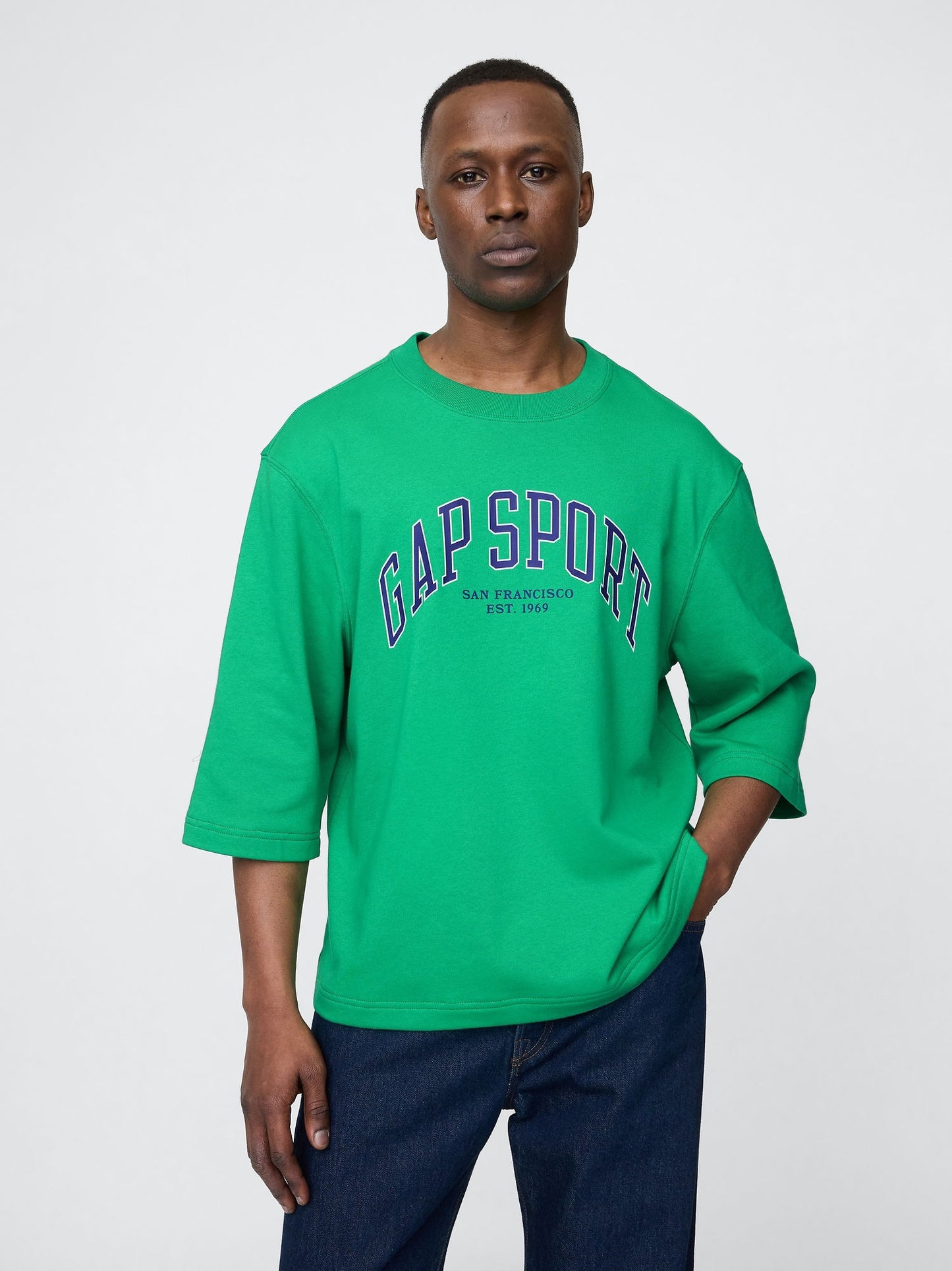 Yeşil Oversized Gap Grafik Terry T-shirt