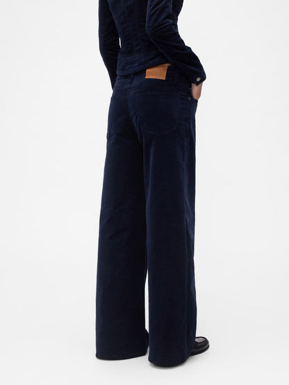 Lacivert Gapstudio Low Rise Corduroy Wide-leg Pantolon