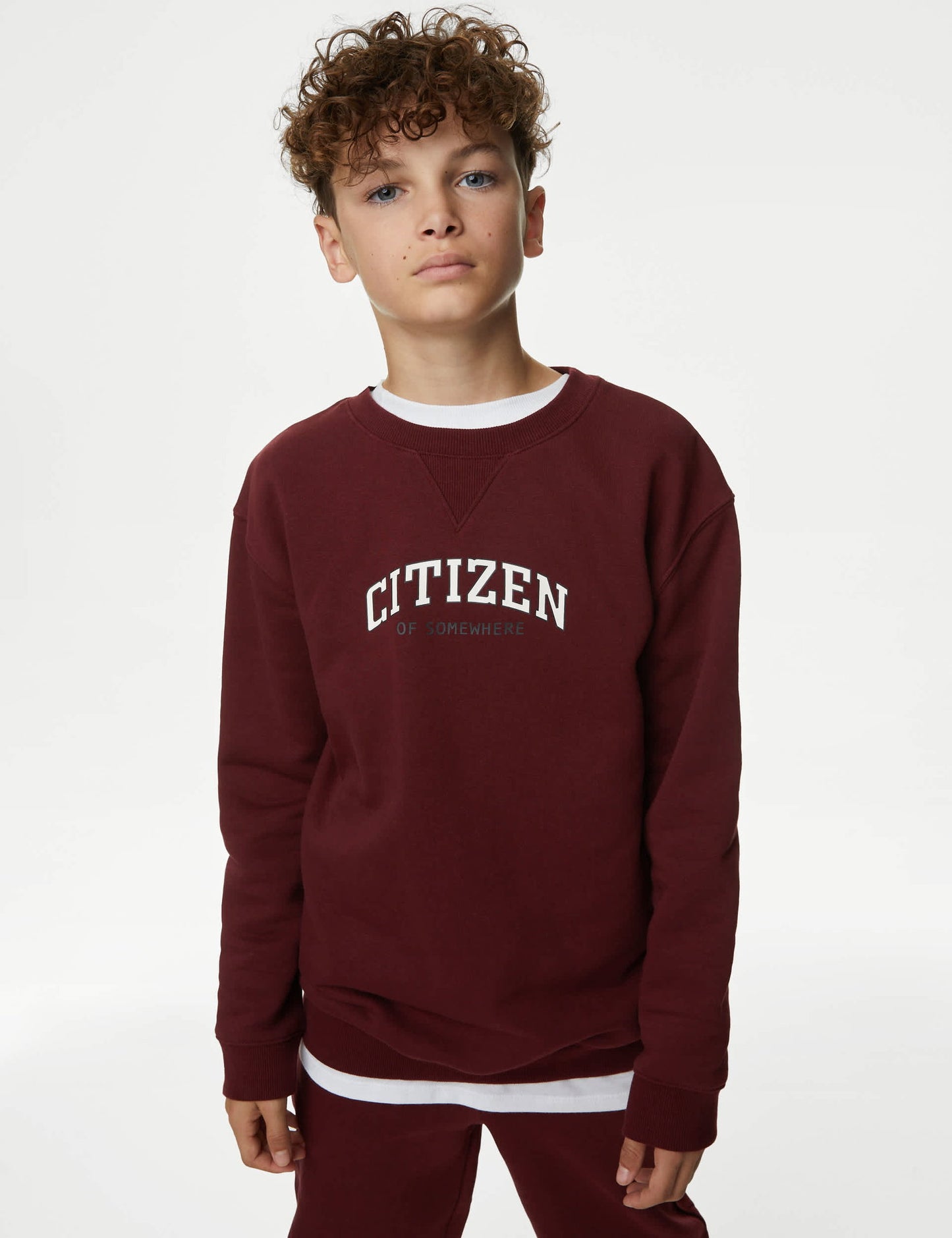 Slogan Desenli Yuvarlak Yaka Sweatshirt (6-16 Yaş)