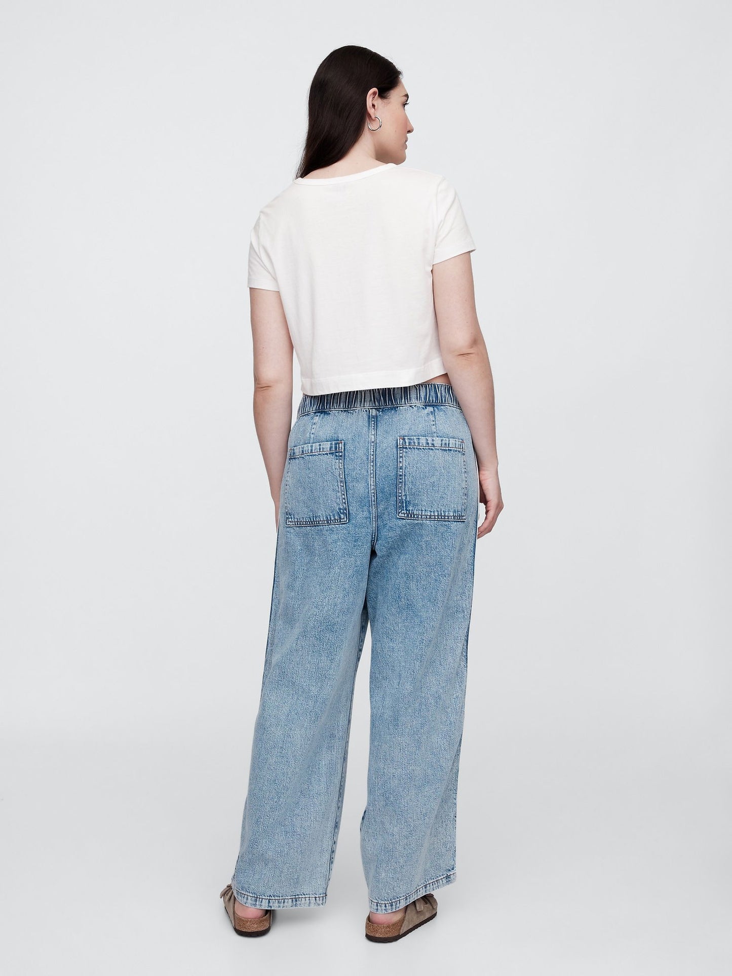 Mavi High Rise Pull-on Stripe Wide-leg Jean Pantolon