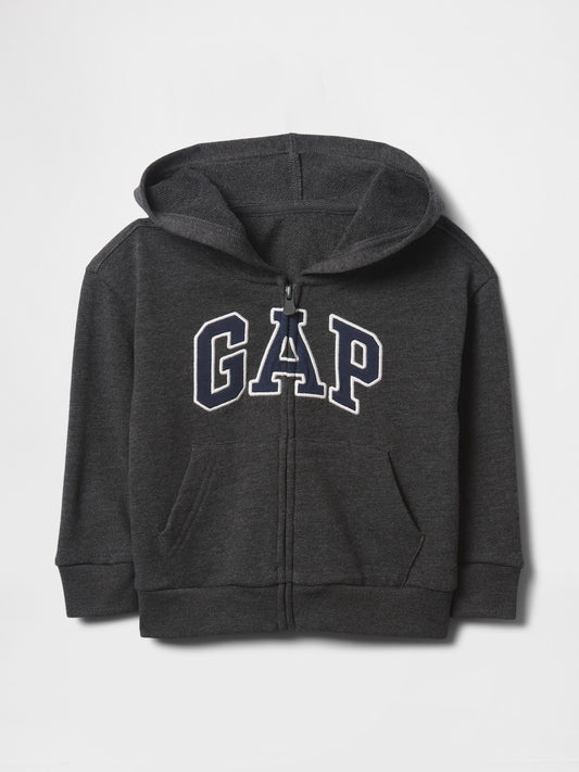 Siyah Gap Logo Relaxed Fermuarlı Sweatshirt