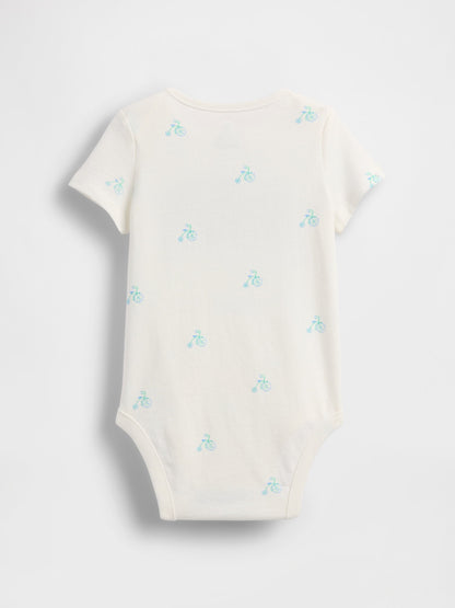 Beyaz First Favorites Organik Pamuk Logo Bodysuit