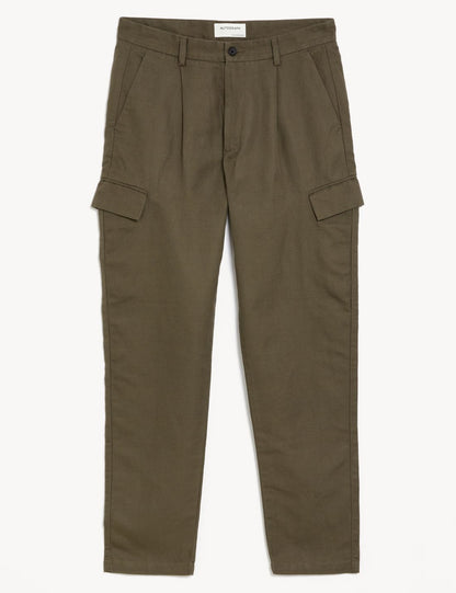 Regular Fit Keten Kargo Pantolon
