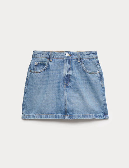 Denim Mini Etek