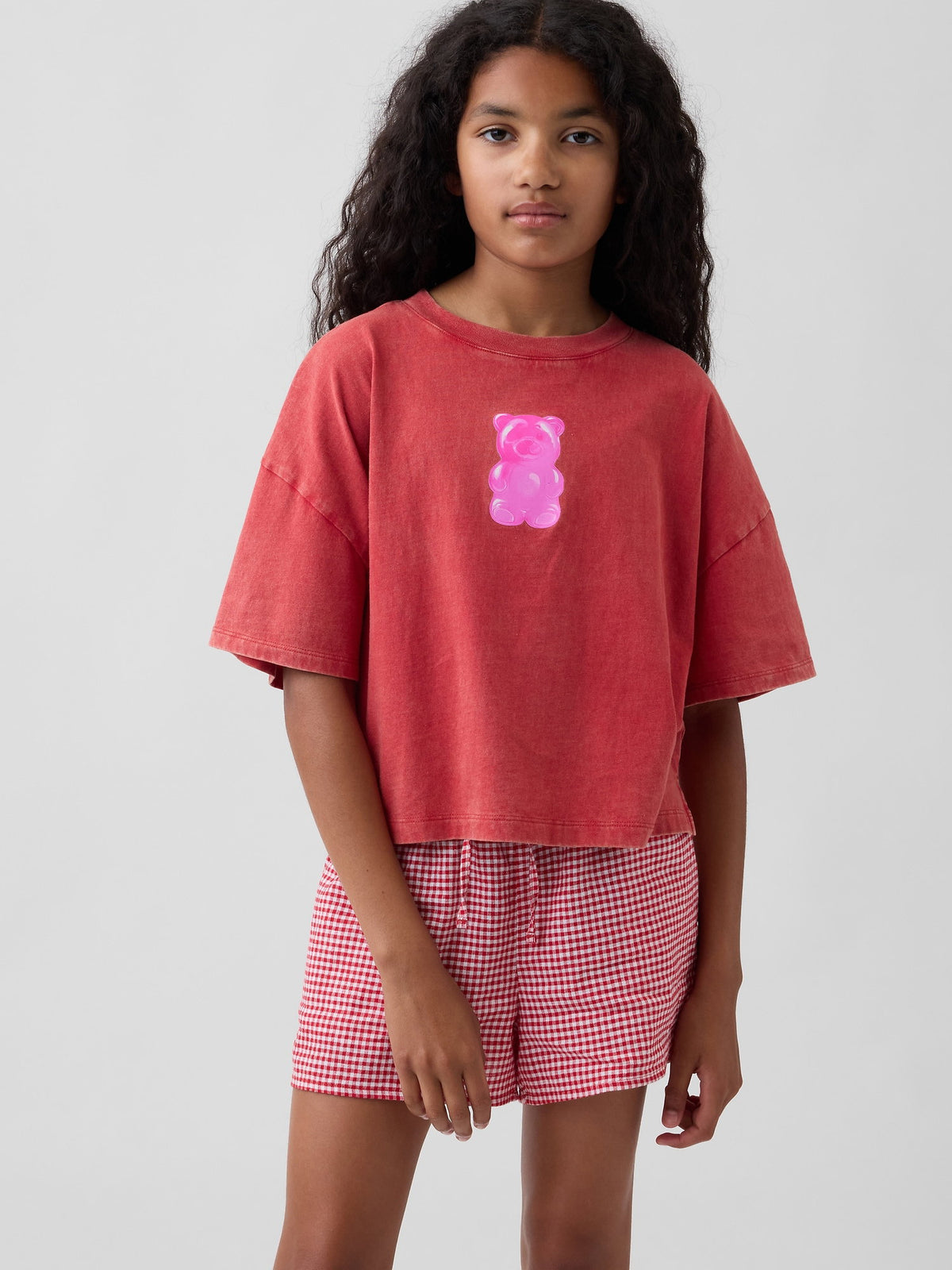 Kırmızı Oversized Grafik Baskılı T-shirt