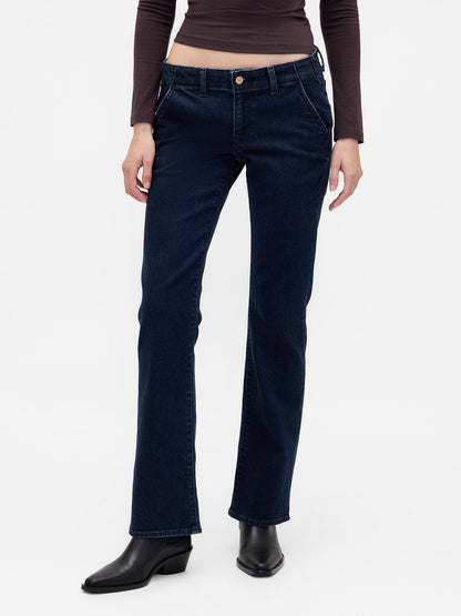 Koyu Mavi Low Rise Long & Lean Jean Pantolon