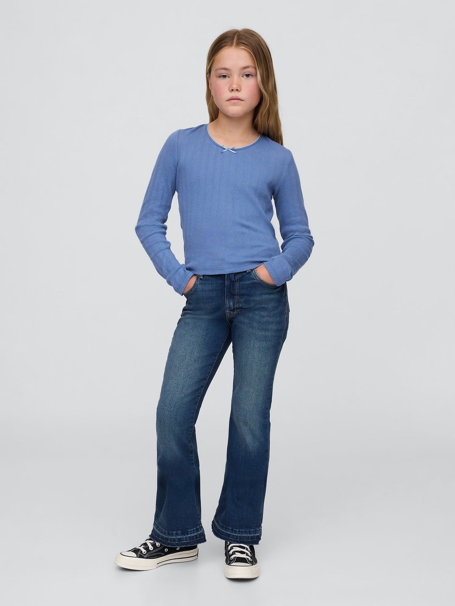 Koyu Mavi High Rise '70s Flare Jean Pantolon