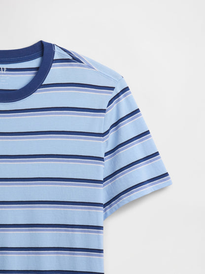 Açık Mavi Relaxed Bisiklet Yaka T-shirt