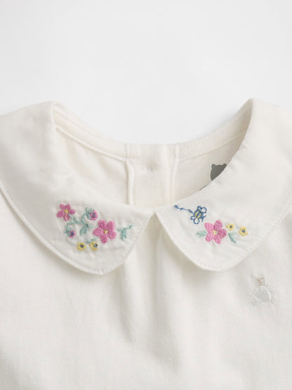 Beyaz First Favorites Organik Pamuk Peter Pan Bodysuit