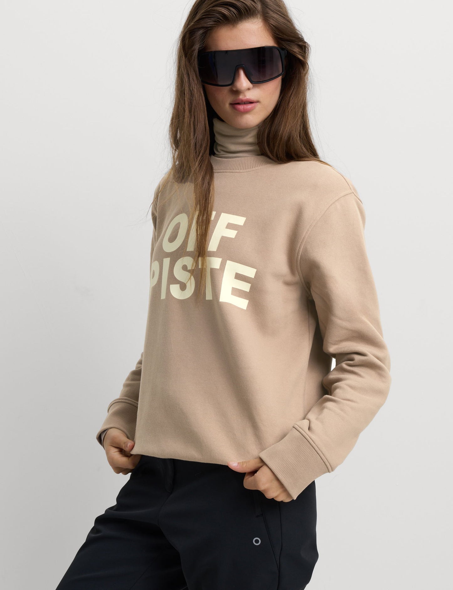 Pamuk Karışımlı Yuvarlak Yaka Kayak Sweatshirt