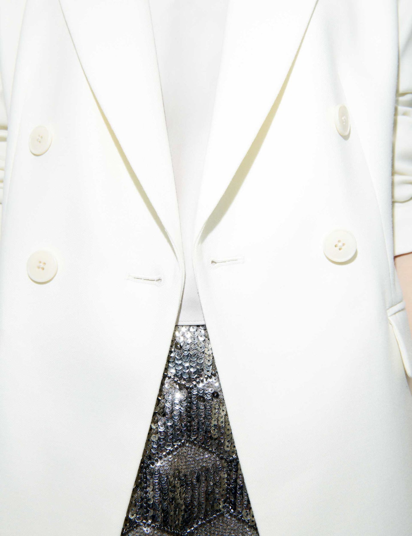 Yün Karışımlı Iki Düğmeli Blazer Ceket