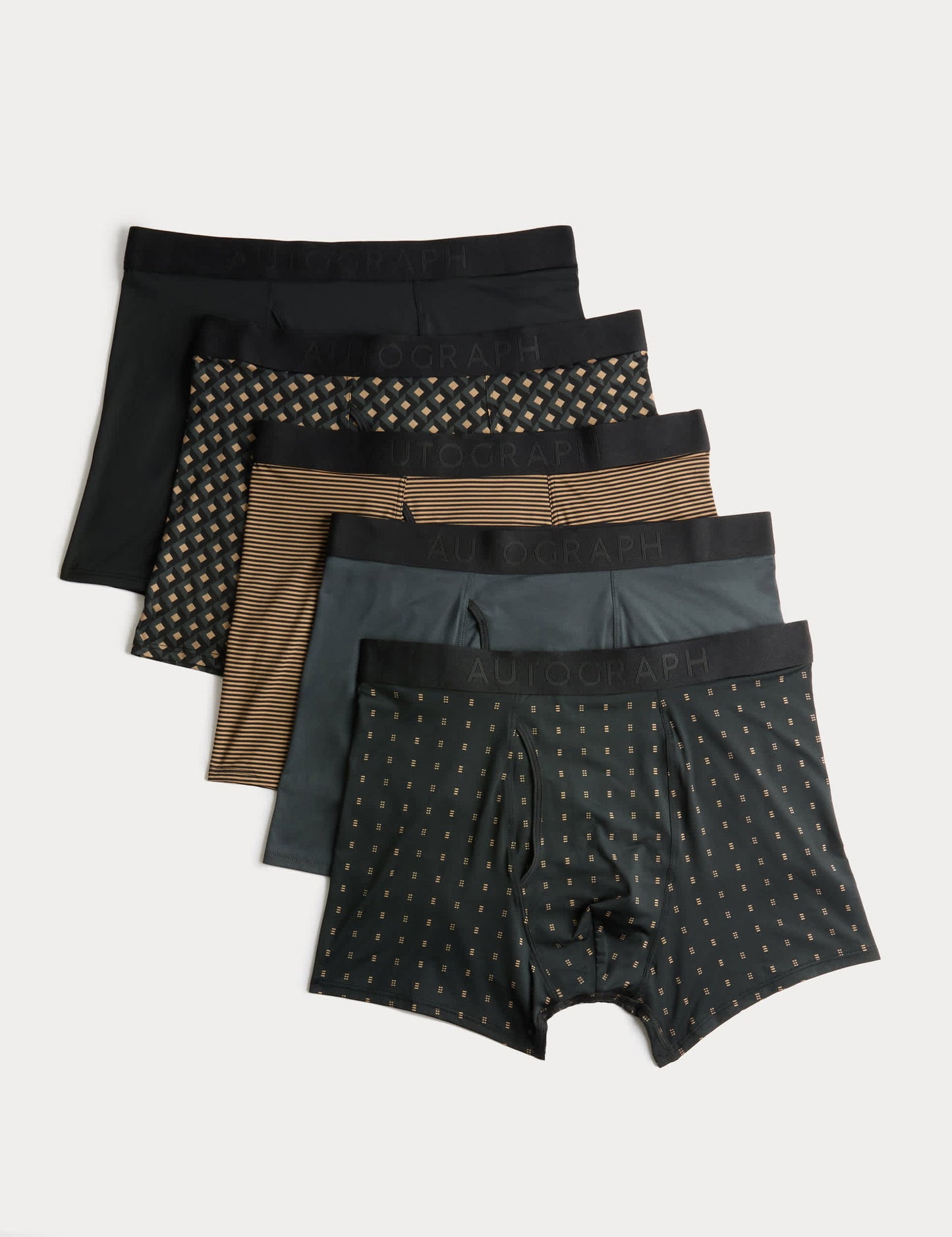 5’li Geometrik Desenli Boxer Seti