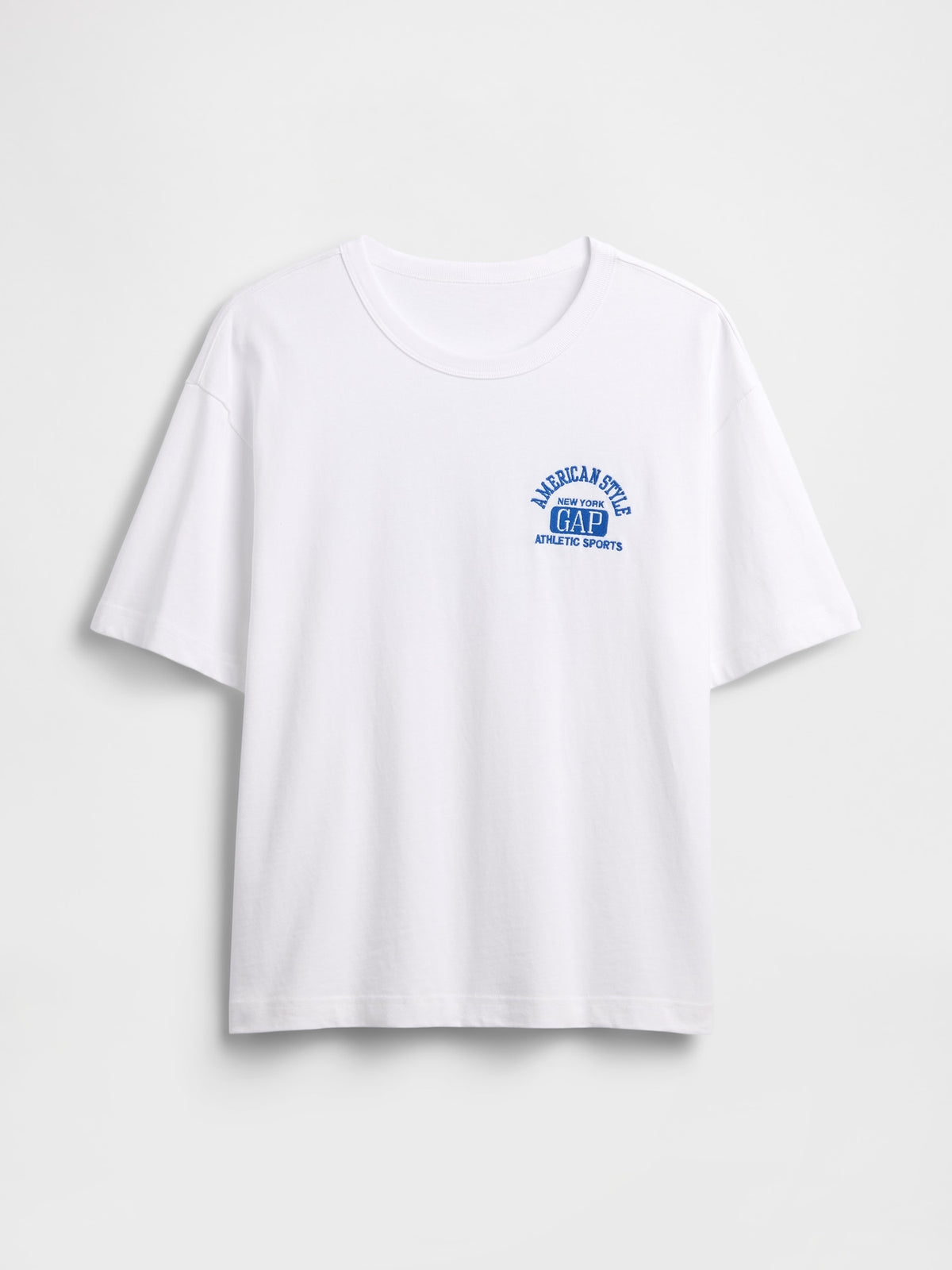 Beyaz Heavyweight Gap Logo Relaxed Crop T-shirt