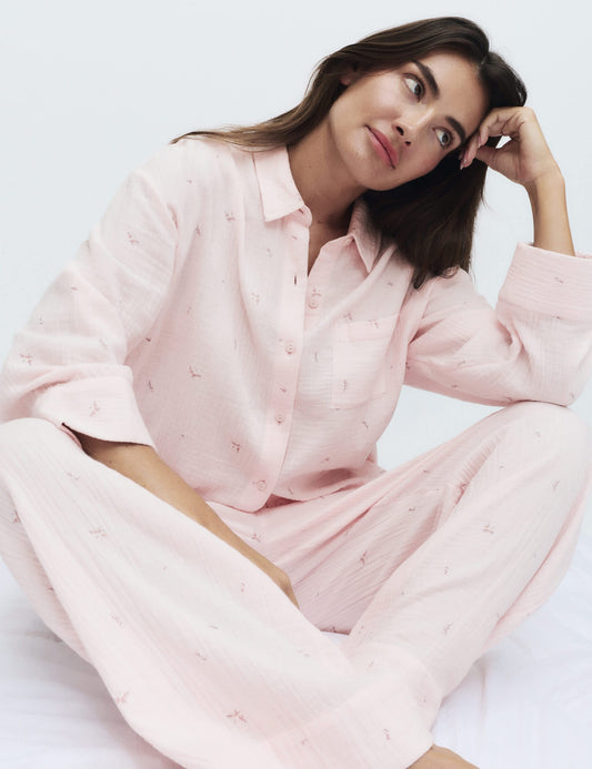 Müslin Uzun Kollu Pijama Takımı