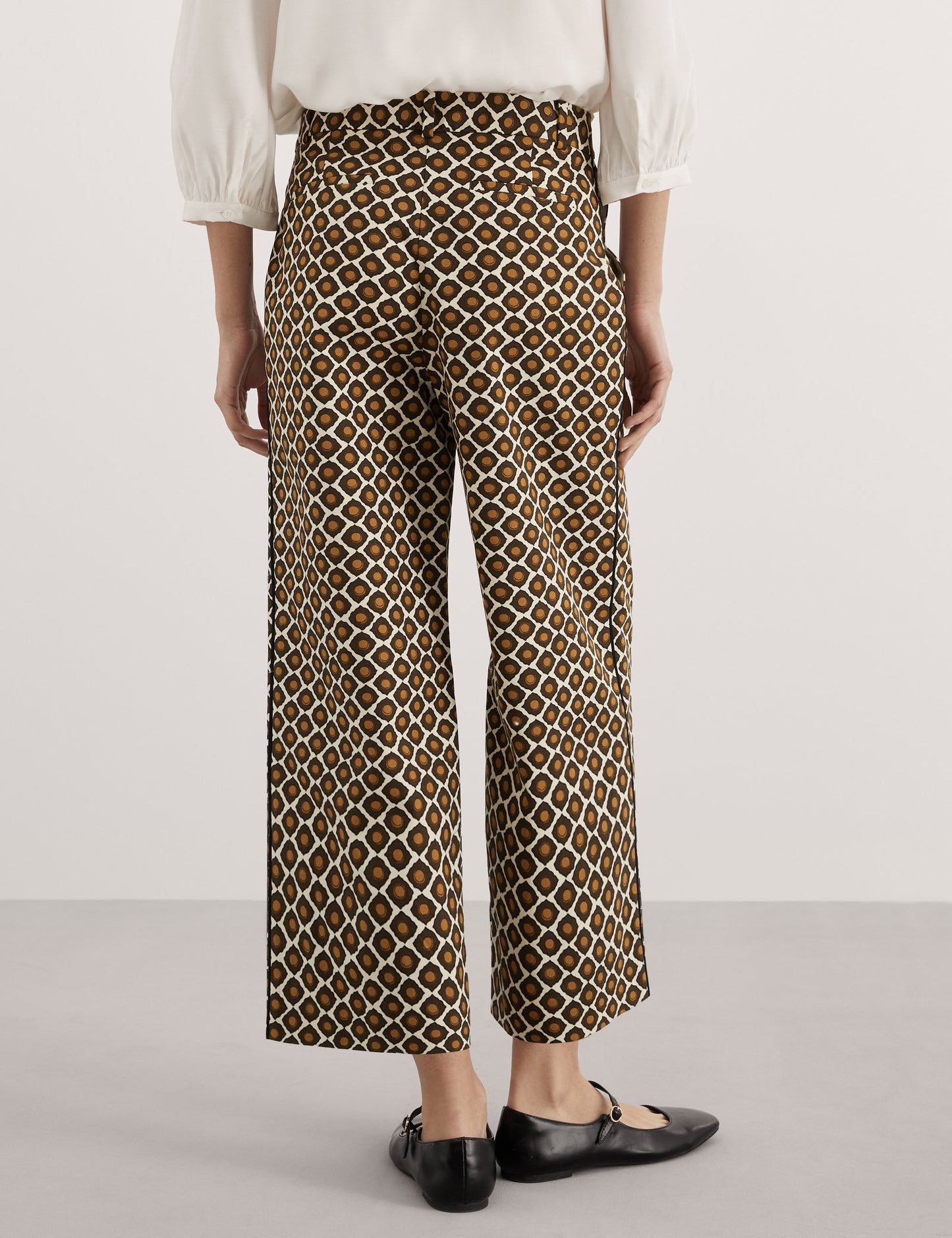 Jaeger Geometrik Desenli Wide Leg Pantolon