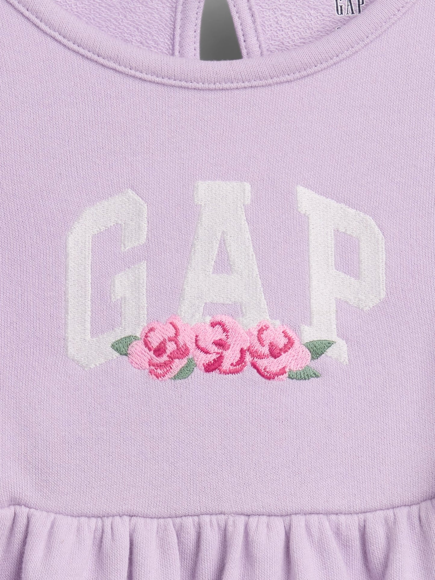 Lila Fransız Havlu Kumaş Ruffle Logo Elbise