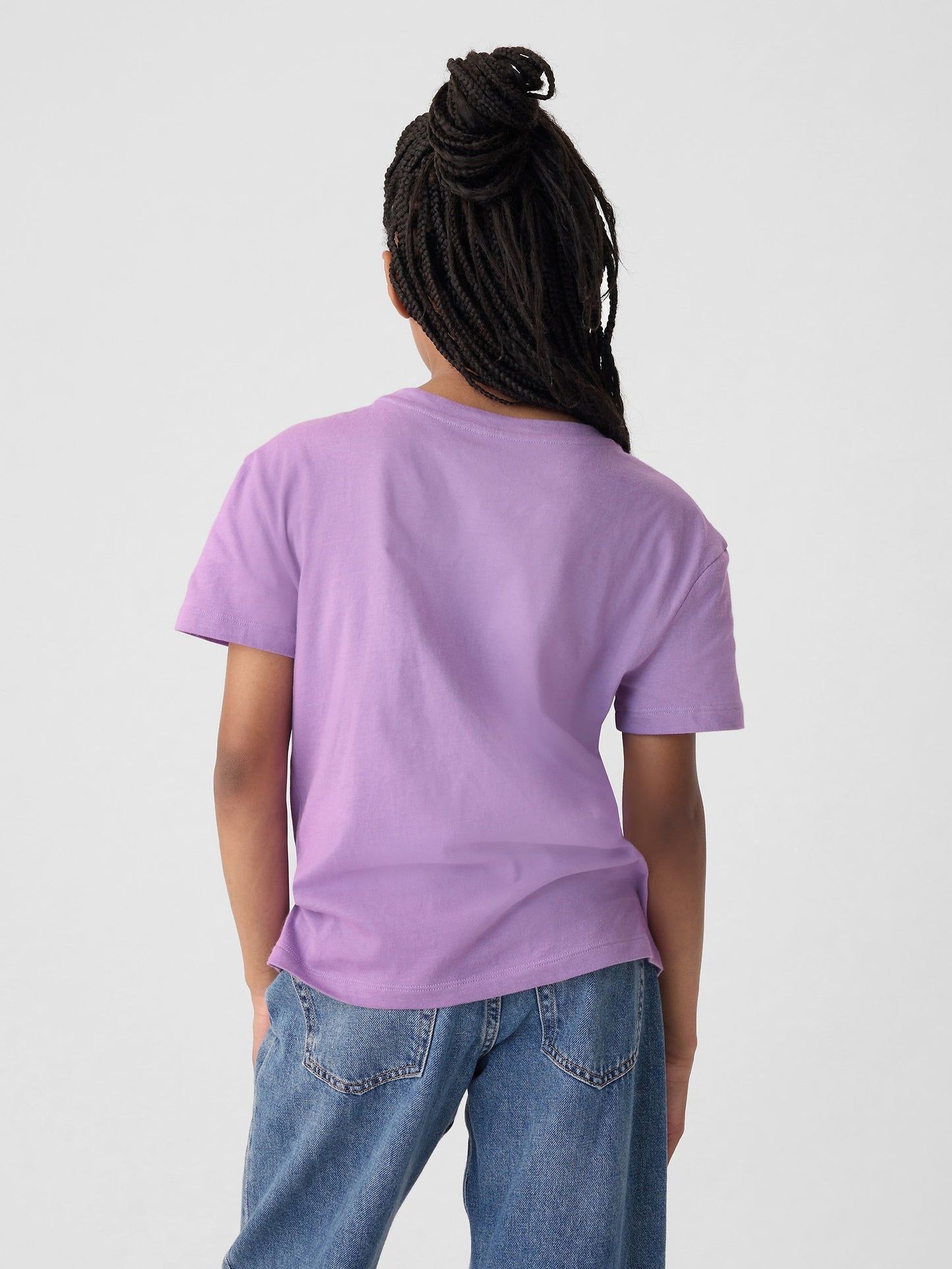 Lila Pullu Sequin Grafikli T-shirt