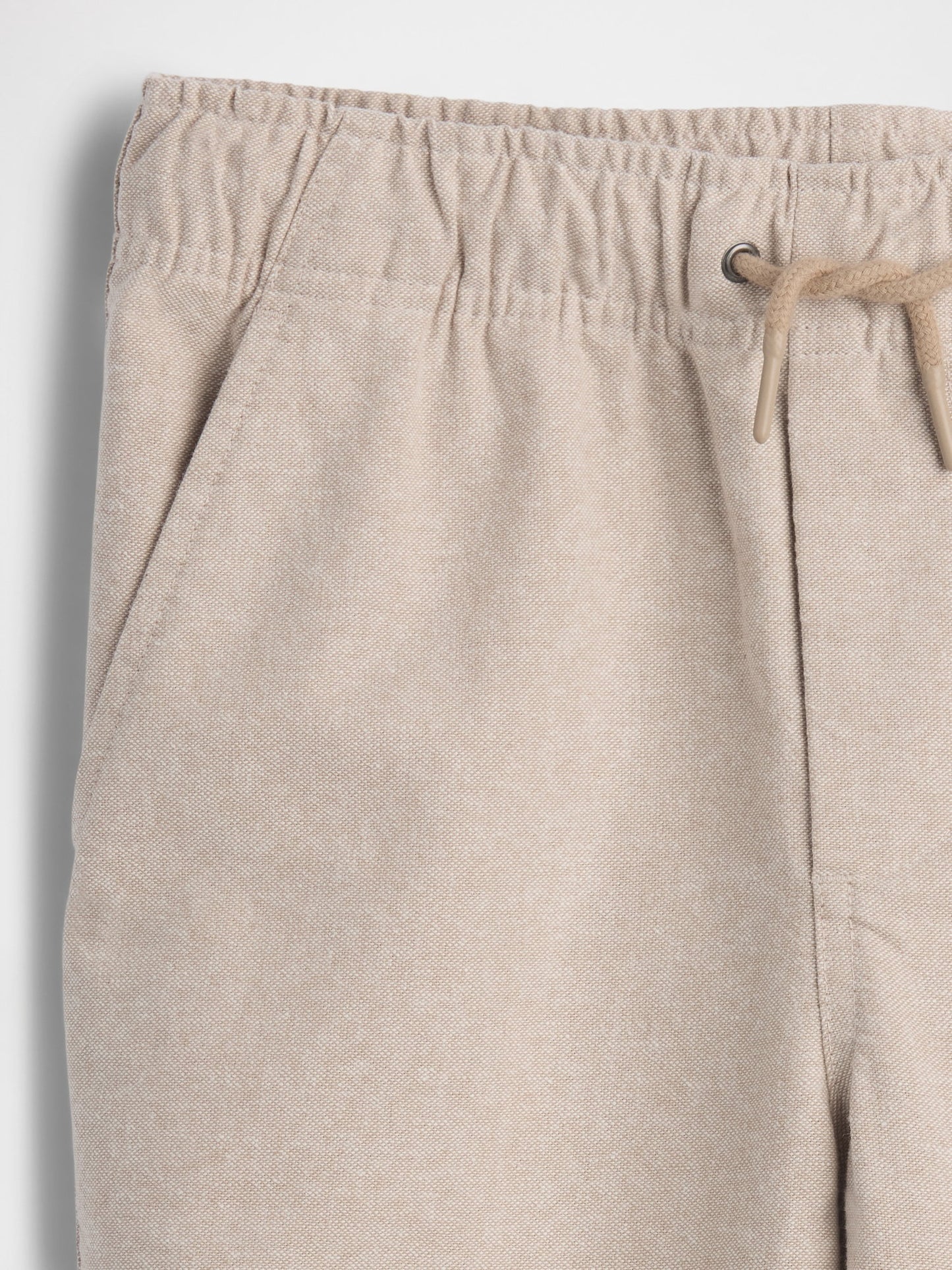 Bej Keten Karışımı Relaxed Easy Pantolon