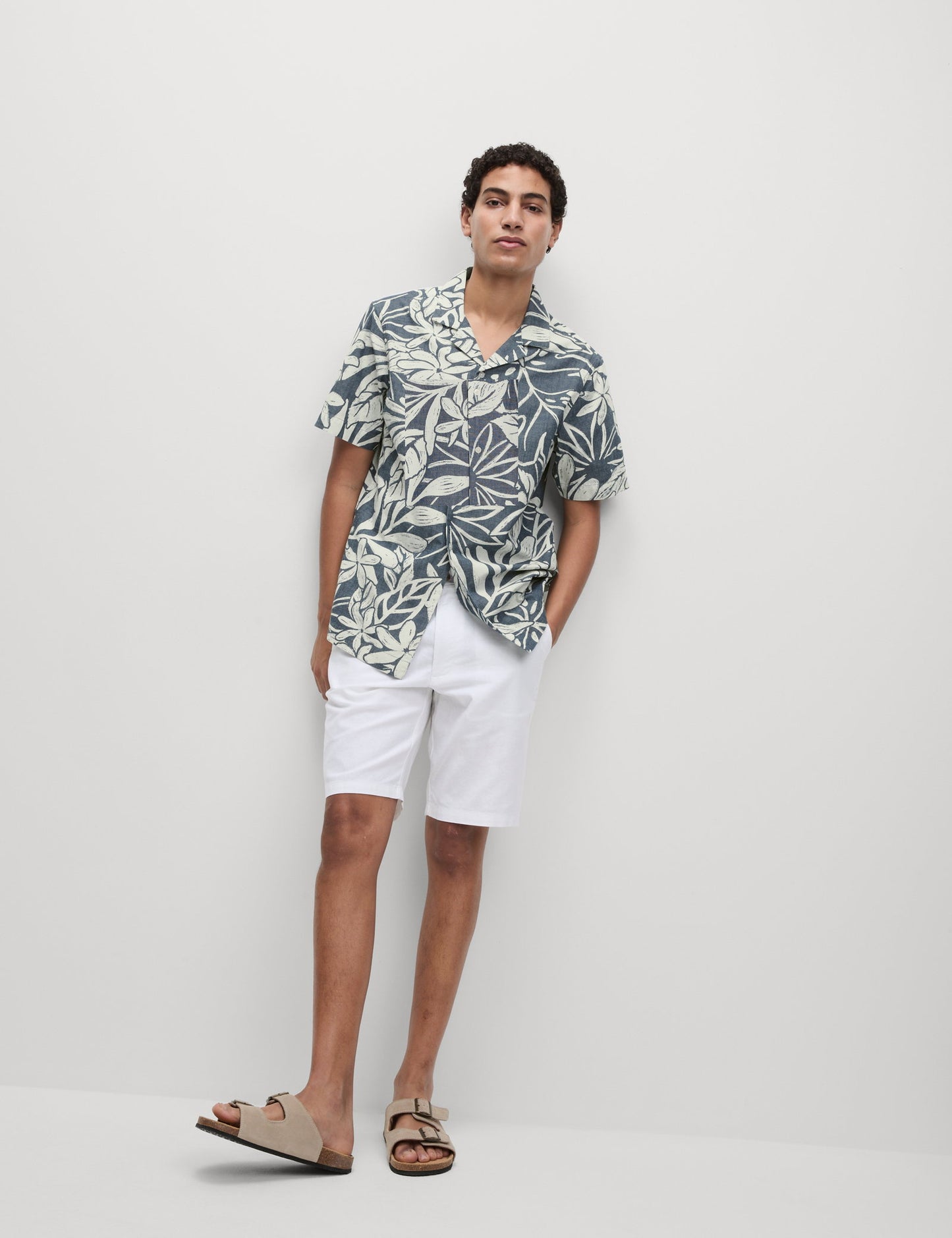 Saf Pamuklu Hawaii Gömlek