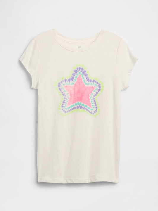 Beyaz Grafik Baskılı T-shirt