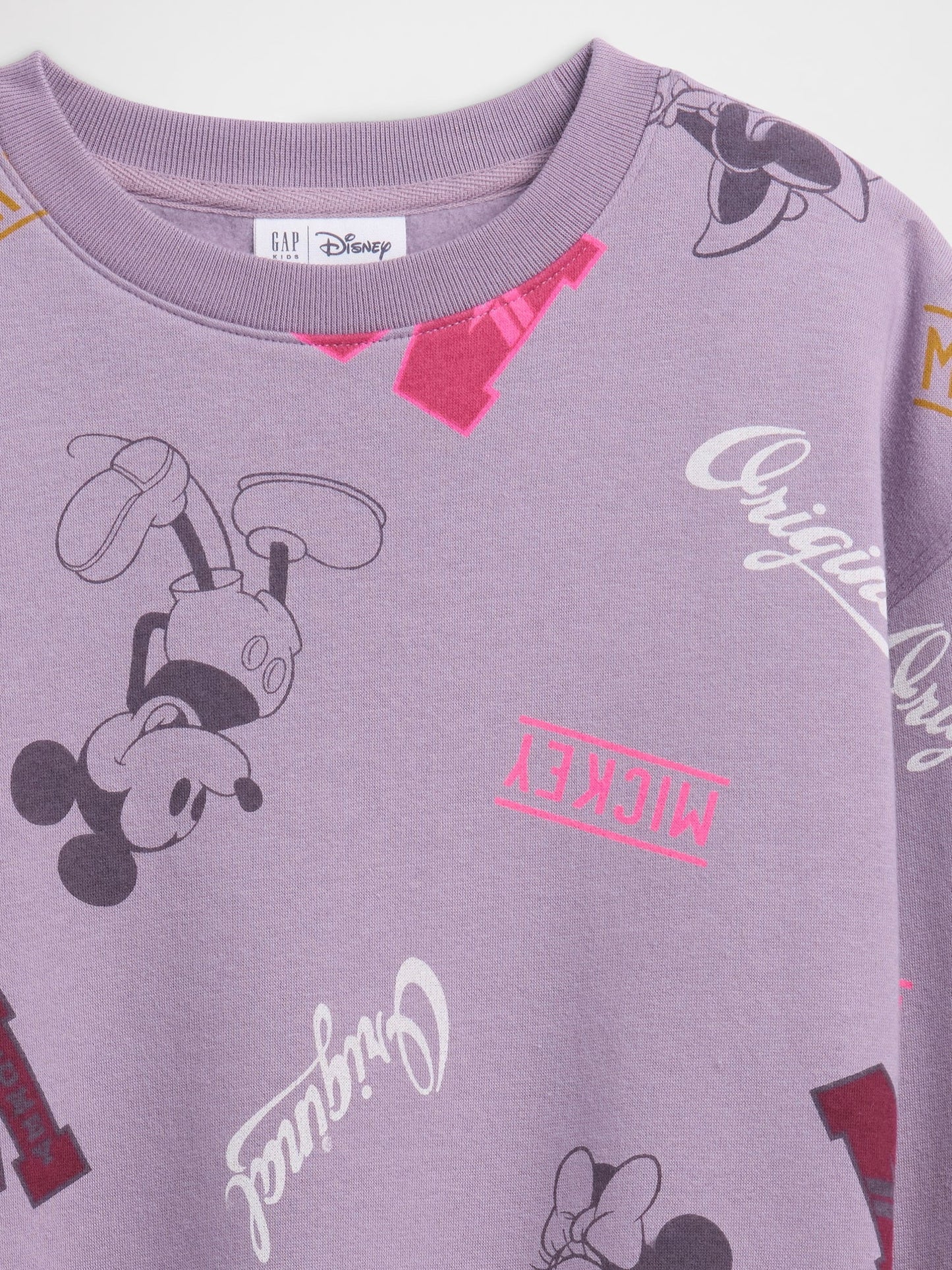 Lila Gap × Disney Oversized Baskılı Sweatshirt