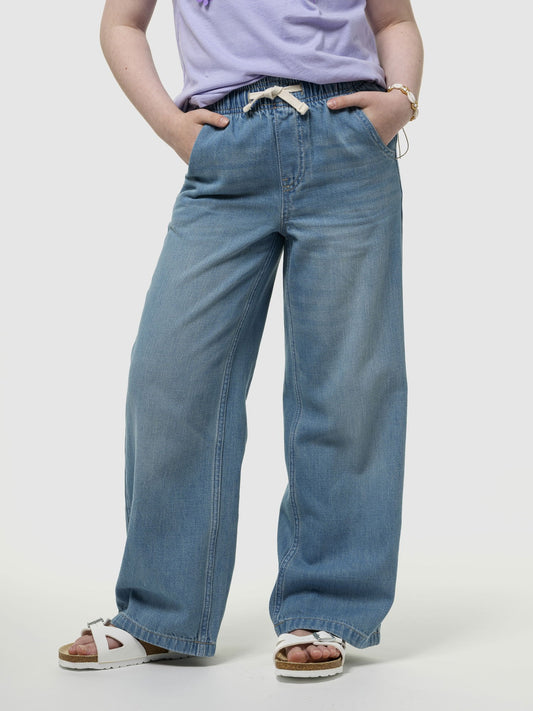 Açık Mavi Easy Wide Leg Jean Pantolon