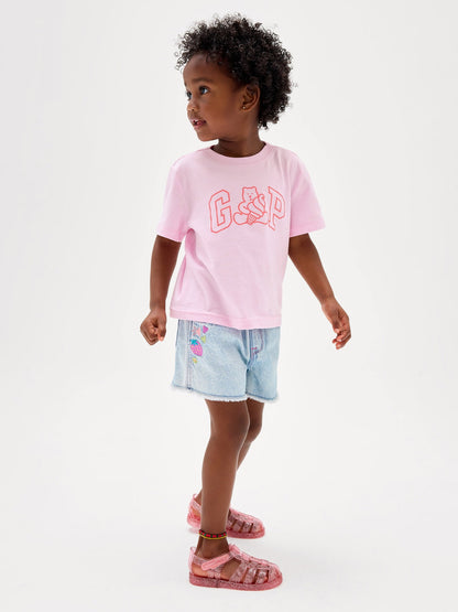 Açık Pembe Grafik Baskılı T-shirt