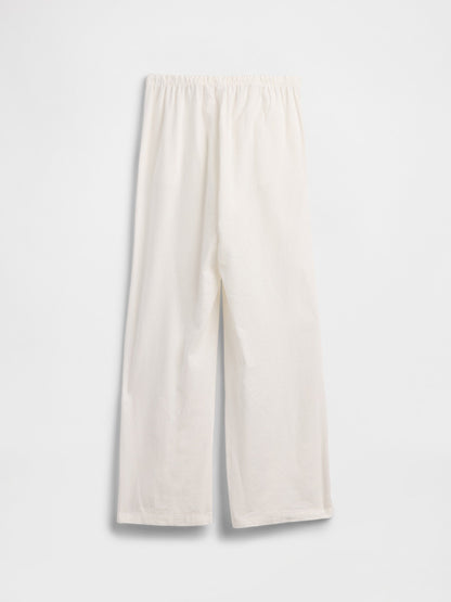 Beyaz Relaxed Pull-on Wide-leg Pantolon
