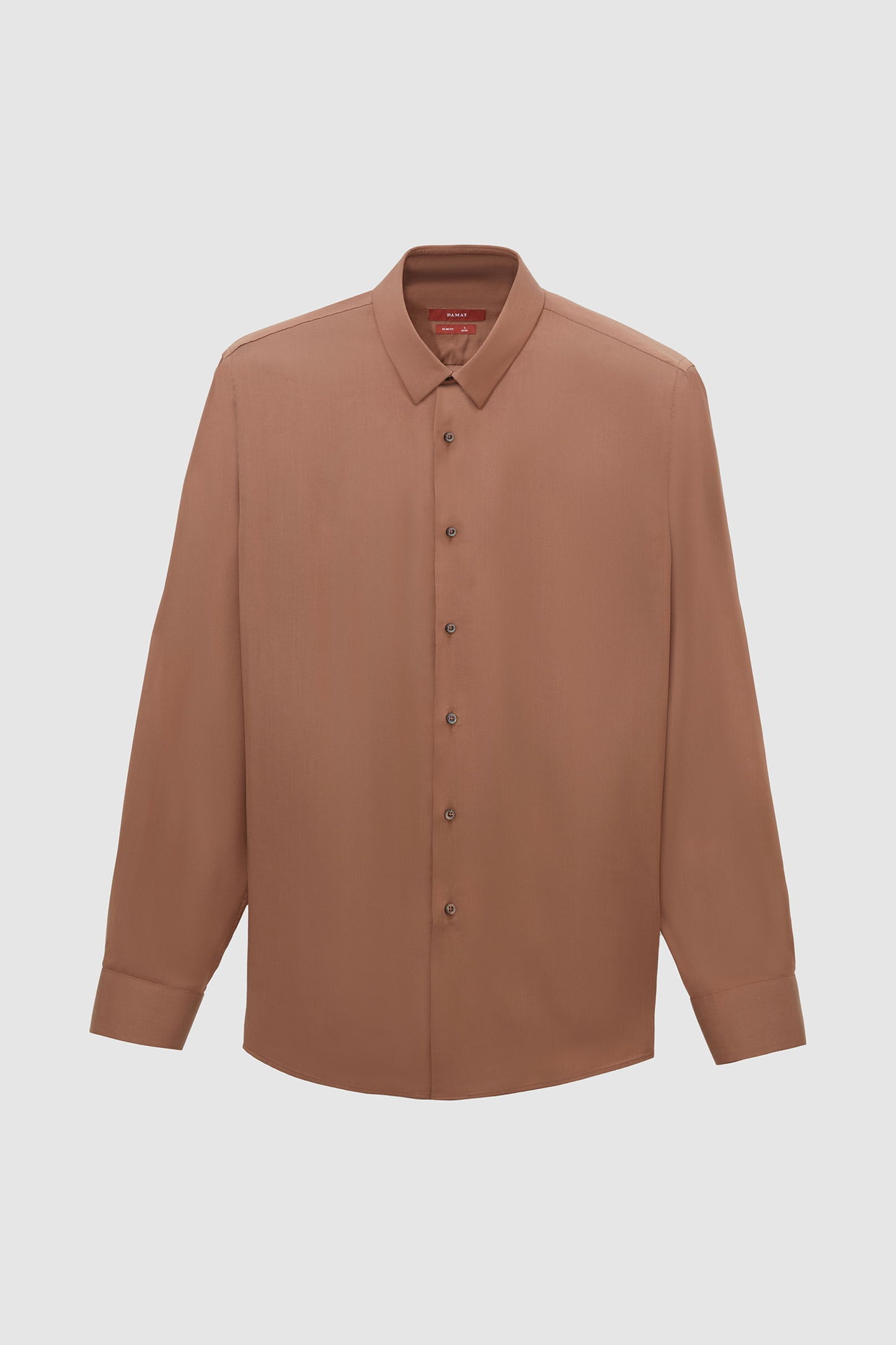 Damat Slim Fit Camel Düz Gömlek