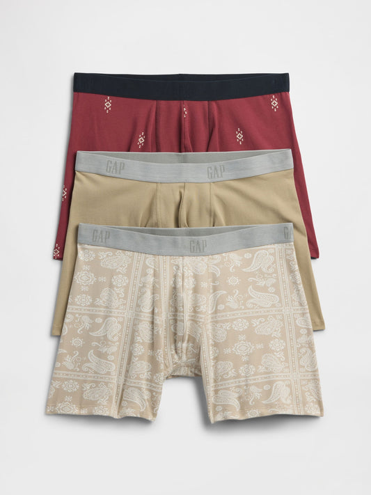 Çok Renkli 3'lü Brief Boxer Seti