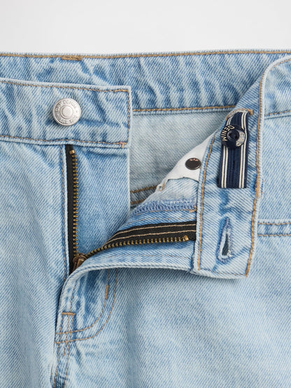 Açık Mavi Low Rise Stride Denim Şort