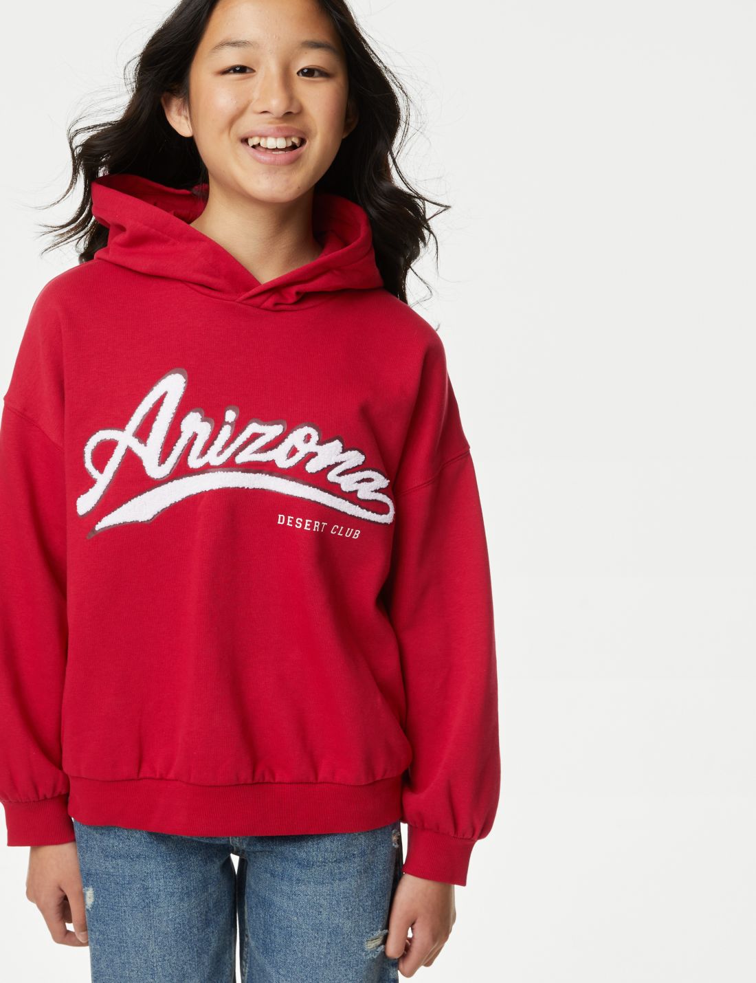 Slogan Desenli Kapüşonlu Sweatshirt