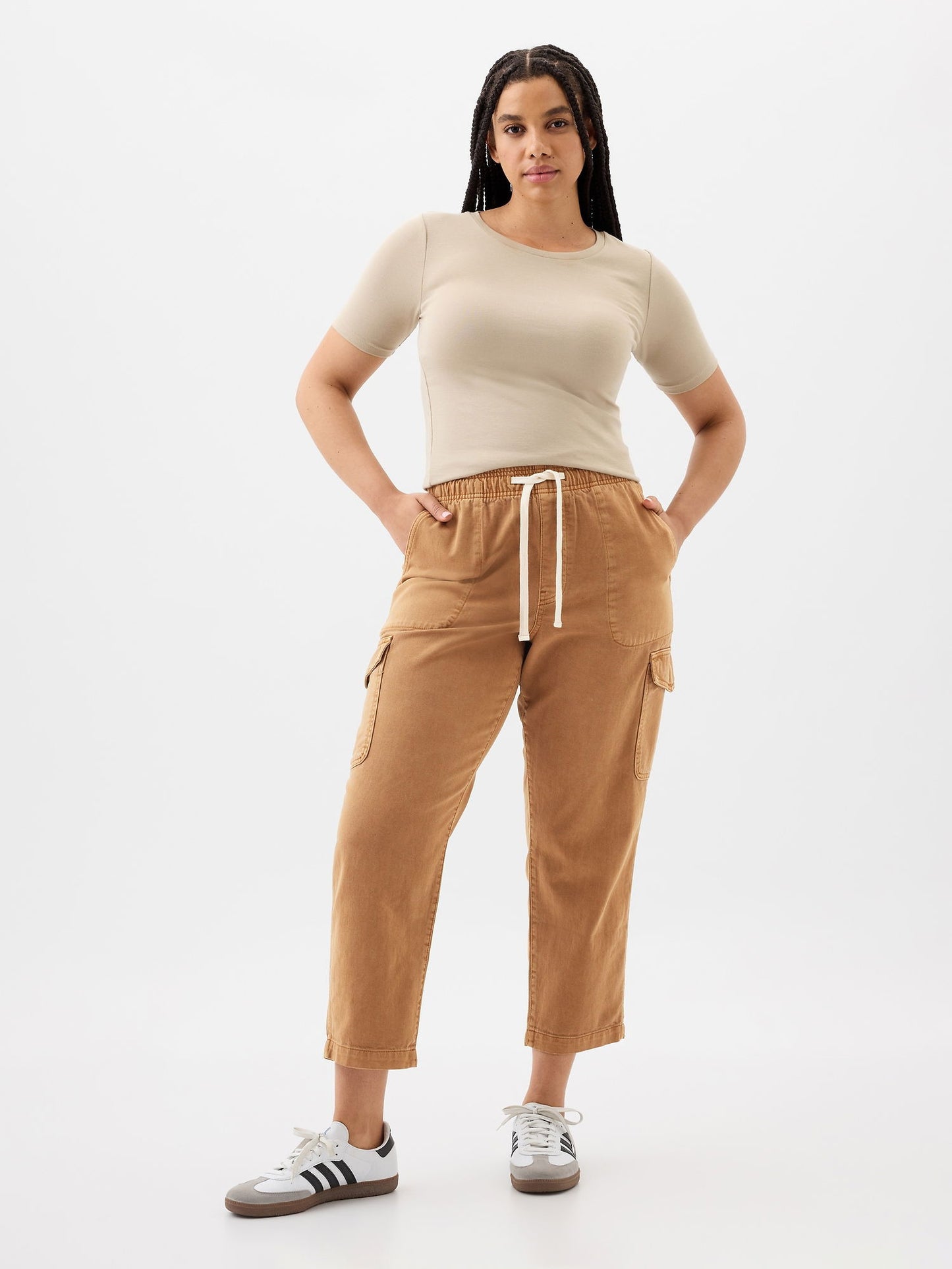 Kahverengi Bağcıklı Ease Kargo Jean Pantolon