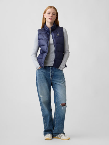 Lacivert Relaxed Puffer Şişme Yelek