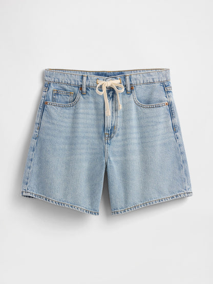 Mavi High Rise Denim Şort