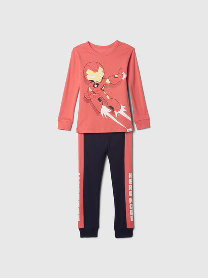 Çok Renkli %100 Pamuk Marvel Grafikli Pijama Takımı