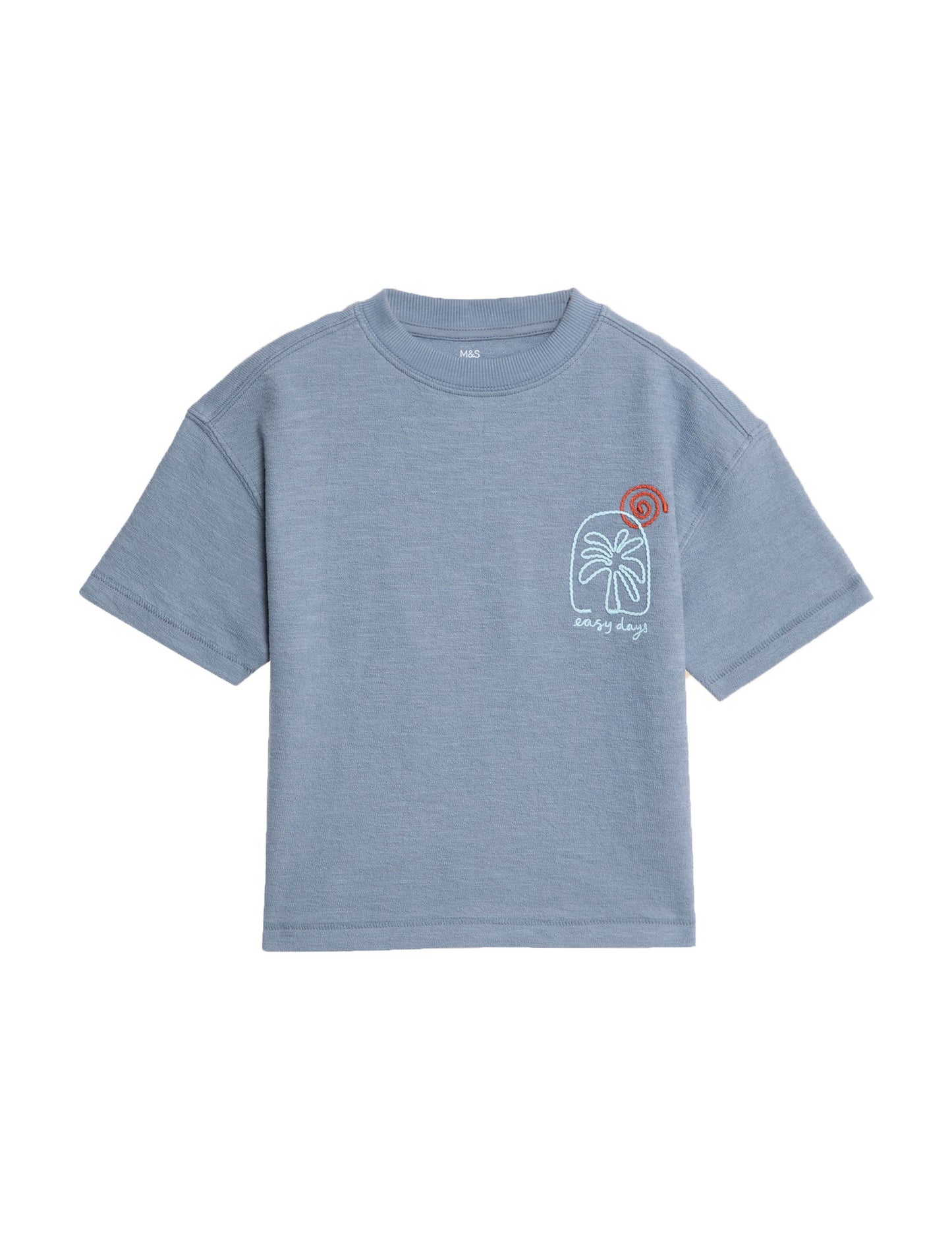 Saf Pamuk Işlemeli 2’li T-shirt (2–8 Yaş)