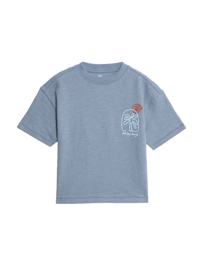 Saf Pamuk Işlemeli 2’li T-shirt (2–8 Yaş)